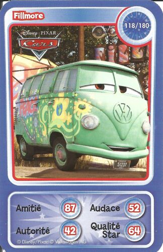 Fillmore 118/180 - Carte De Jeu Auchan Disney