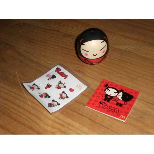Pucca - Tampon Encreur Rouge + Autocollants + Mini Carnet Jouet Mcdo