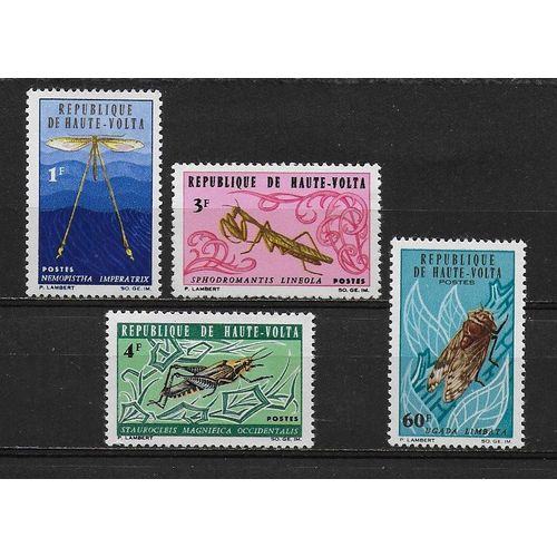 Haute-Volta 1966 : Insectes Divers - Série De 4 Timbres Neufs *