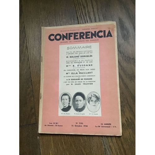 Conferencia 1938 - N°Xxi - 15 Octobre 1938