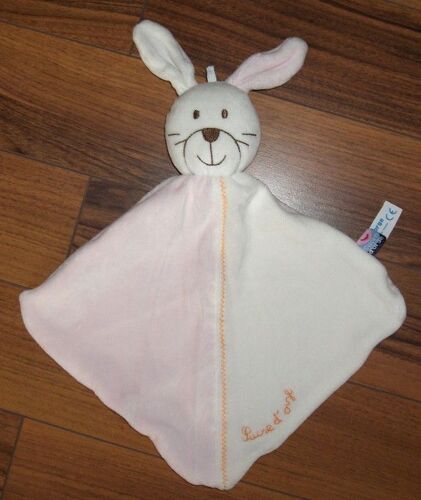 Doudou Plat - Lapin Blanc Et Rose
