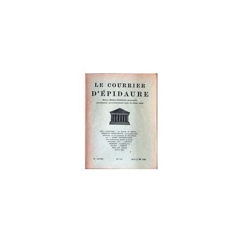 Courrier D'epidaure (Le) N° 5 Du 01/05/1949