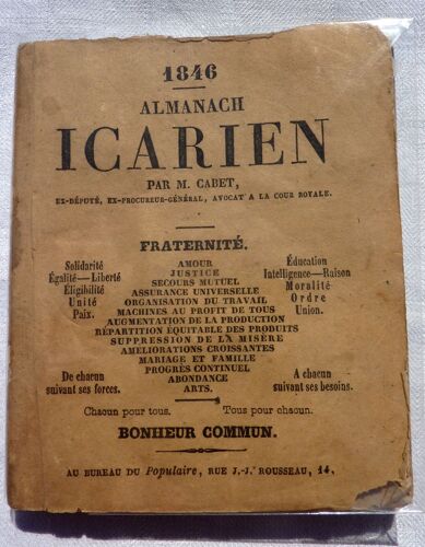Almanach Icarien, Astronomique, Scientifique, Pratique, Industriel, Statistique, Politique Et Social 1846