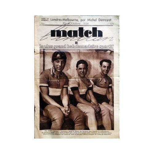 Match L'intran N° 429 Du 30/10/1934