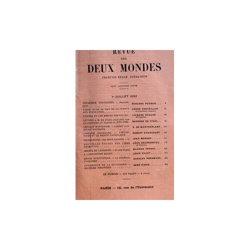 Revue Des Deux Mondes Du 01/07/1932