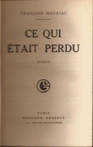 Ce Qui Était Perdu
