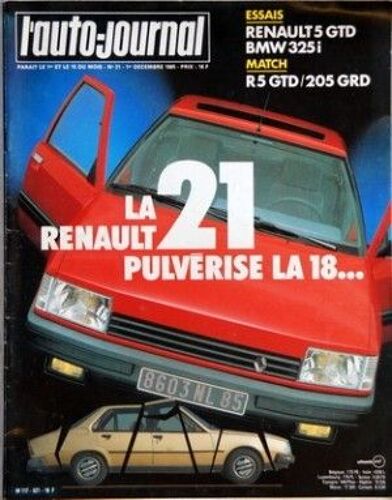 Auto Journal (L') N° 21 Du 01/12/1985