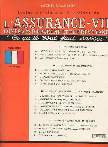 Toutes Les Clauses Et Options De L Assurance-Vie, Contrats D Épargne Et De Prévoyance - Ce Qu Il Vous Faut Savoir