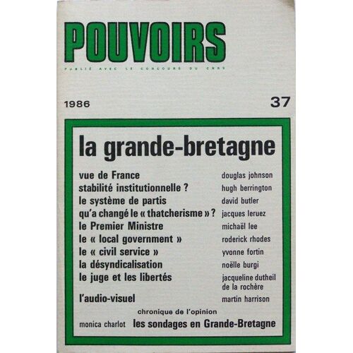 Pouvoirs. 1986 N 37. La Grande-Bretagne