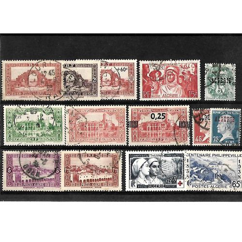 Algérie-Département Français- Lot De 14 Timbres Oblitérés-Très Bon Etat
