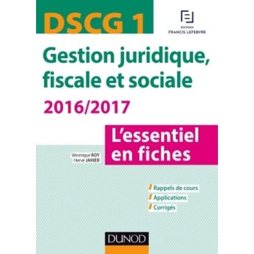 Dscg 1 Gestion Juridique, Fiscale Et Sociale - L'essentiel En Fiches