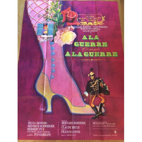 Affiche (Format 120x160 Cm Pliée D'origine) Du Film De Bernard Borderie De 1972, À La Guerre Comme À La Guerre, Avec Leonard Whiting, Curd Jürgens, Marianne Comtell