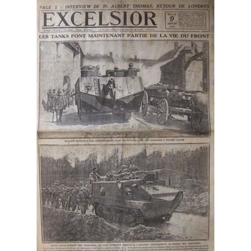Excelsior Du 09-01-1918  N° 2612 : Les Tanks Font Maintenant Partie Du Front