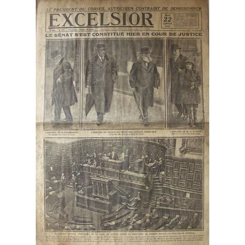Excelsior Du 22-01-1918  N° 2625 : Le Sénat S'est Constitué En Cour De Justice