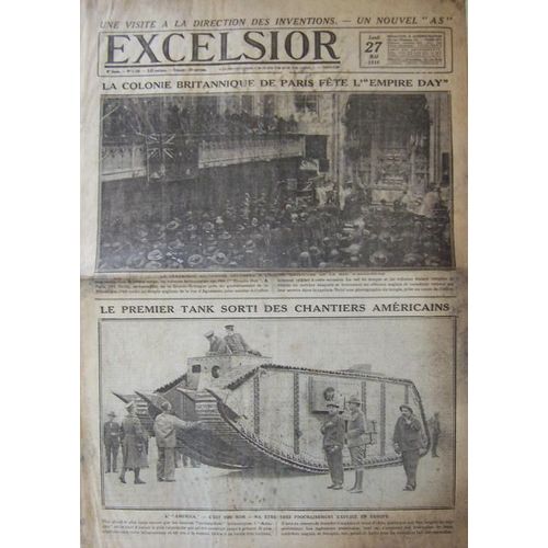 Excelsior Du 27-05-1918  N° 2750 : La Colonie Britannique De Paris Fête L'empire Day"