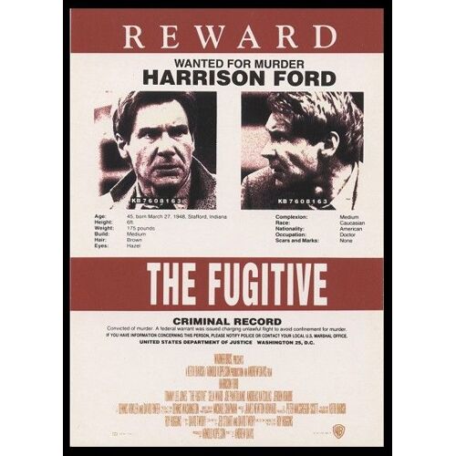 Le Fugitif / Harrison Ford / Version Américaine - Carte Postale Cinema