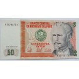 Billet De Banque 50 Cincuentas Intis - Banco Central De Reserva Del Pero - Pérou - Nicolas De Pierola - 1987