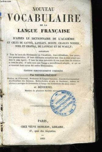 Nouveau Vocabulaire De La Langue Française