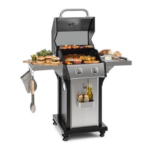 Klarstein Lucifer 2.0-T Barbecue à gaz 2 brûleurs 3,5 kW 45x44cm inox