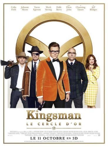 Kingsman : Le Cercle D Or - Véritable Affiche De Cinéma Roulée - Format 40x60 Cm - De Matthew Vaughn Avec Taron Egerton, Colin Firth, Mark Strong, Halle Berry - 2017