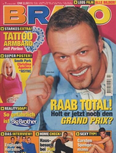 Bravo (Allemagne) / 09-02-2000  N° 7 : Leonardo Di Caprio (3p) - Sarah Michelle Gellar (2p) - A1 (2p) - Mariah Carey (3/4p) Madonna (1/3p) Carsten Spengemann (2p) Christina Aguilera (2p Pos)