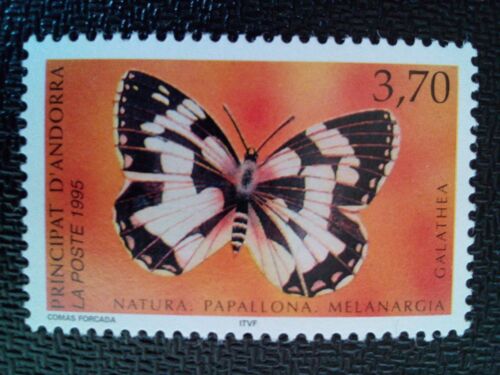 Timbre Andorre Yt 463 Blanc Marbré (Melanargia Galathea) 1945 ( 90404 )