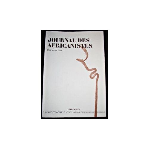 Journal Des Africanistes Tome 48 Fascicule 2