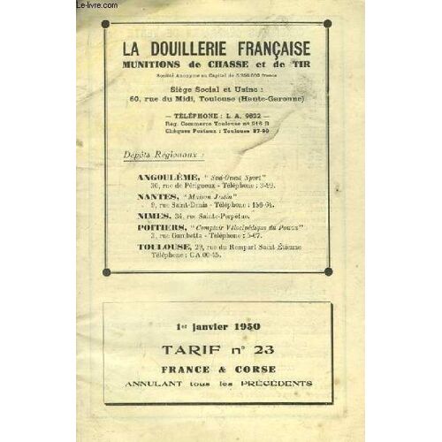 Catalogue De Tarif N°23. Frence Et Corse