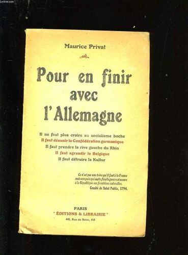 Pour En Finir Avec L' Allemagne