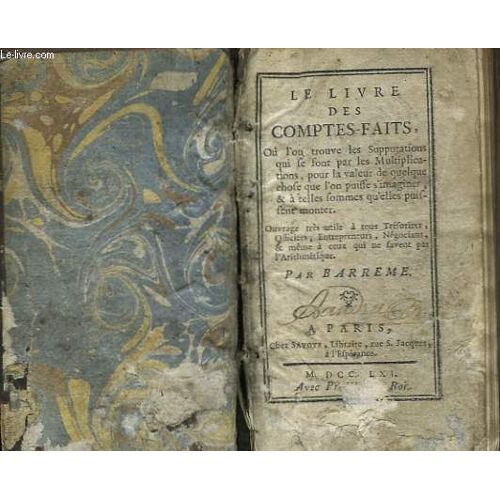 Le Livre Des Comptes-Faits