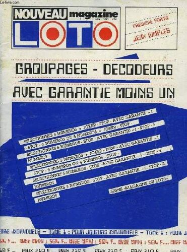 Nouveau Loto Magazine, 1re Partie, Jeux Simples