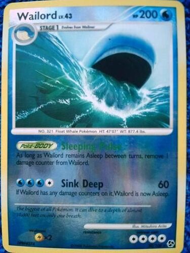 Carte Pokemon Wailord Holo 200pv 30/106 Lv.43
