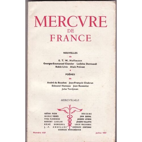 Mercure De France  N° 1127 : Nouvelles