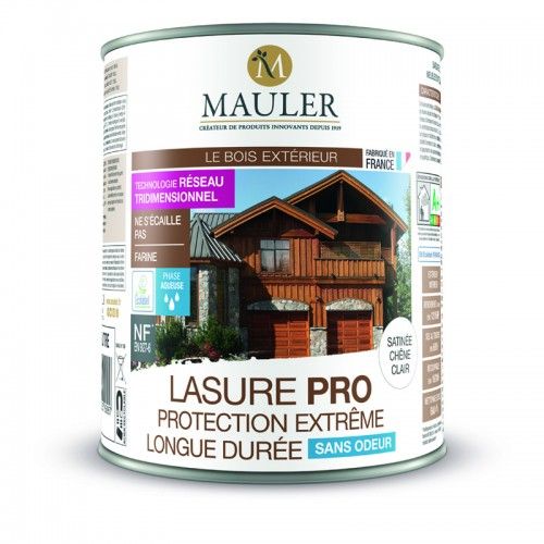 Lasure pro sans odeur - protection extrême - 1 litre - chêne foncé Mauler