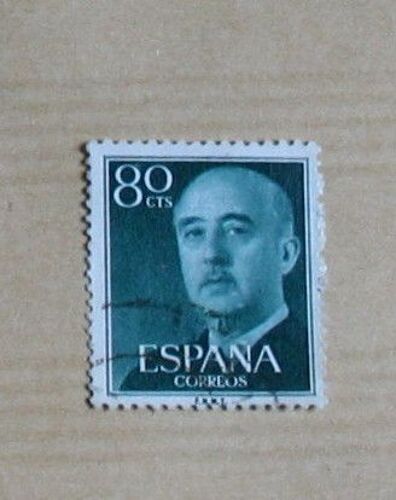 Timbre  Oblitéré Espagne, Franco, 80 Cts