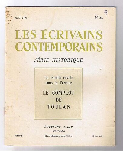 La Famille Royale Sous La Terreur. Le Complot De Toulan