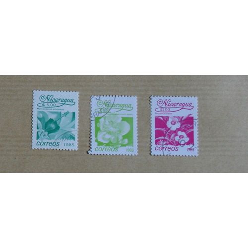 3  Timbres Oblitérés, Nicaragua
