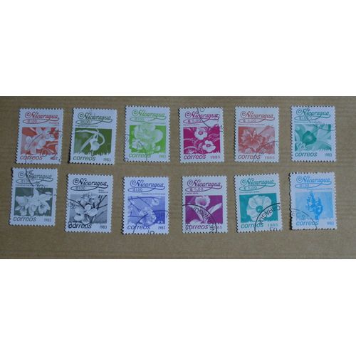 12 Timbres Oblitérés, Nicaragua