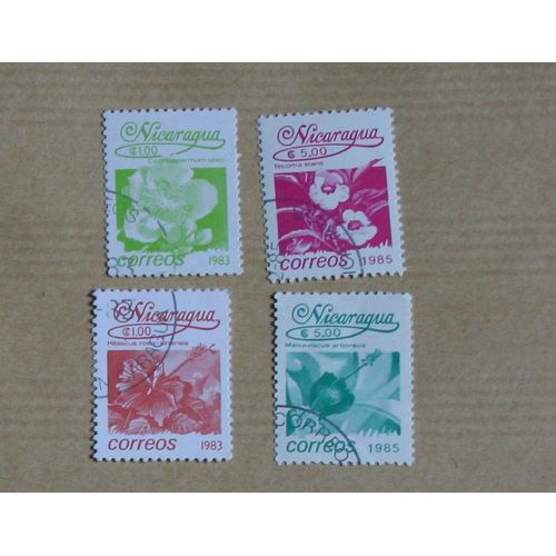 4  Timbres Oblitérés, Nicaragua