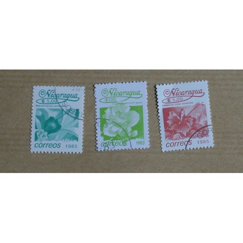 3  Timbres Oblitérés, Nicaragua