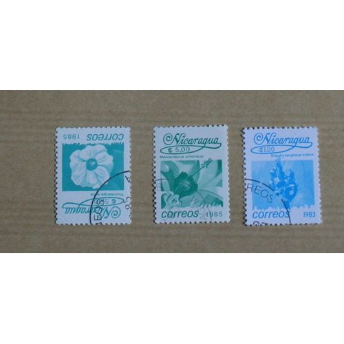3  Timbres Oblitérés, Nicaragua
