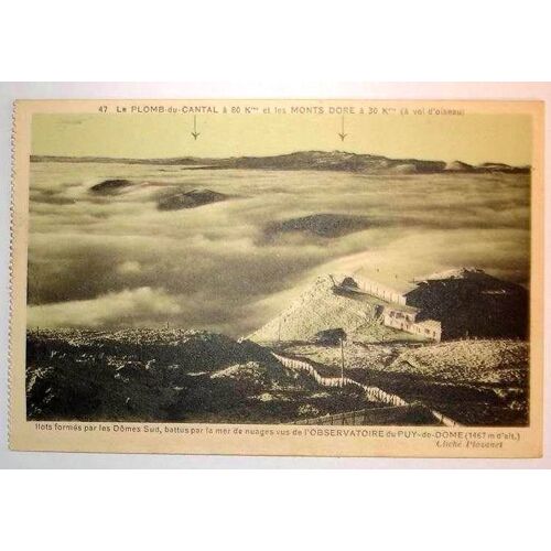 Carte Postale Ancienne Cantal Le Plomb Du Cantal Et Les Monts Dore Vus De L Observatoire Du Puy De Dome