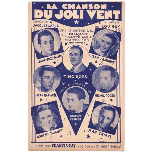 Chanson Du Joli Vent (La) (Jacques Larue, Louiguy) / Tino Rossi, Jean-Pierre Dujay, Jean Raphaël, Jean Lambert, Jean Patart