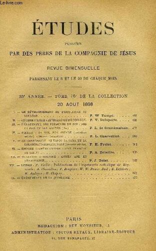 Etudes Religieuses, Philosophiques, Historiques Et Littéraires Tome 76 N° 4 - Le Développement De L Initiative Au Collège Par P.W. Tampé, Terre D Asile Et Tragédie De Collège Par P.V. Delaporte, L(...)