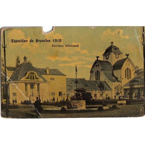 Carte Postale Ancienne, Belgique, Exposition Universelle De Bruxelles 1910, Pavillon Allemand