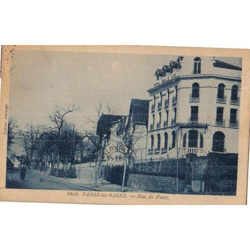 Carte Postale Ancienne, France, Auvergne, Allier, Neris Les Bains, Rue De Paris - Obliteration Du 16/12/1934