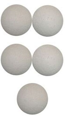 Lot de 5 Balles de Baby Foot Blanches - diamètre 35 mm  - Taille Officielle