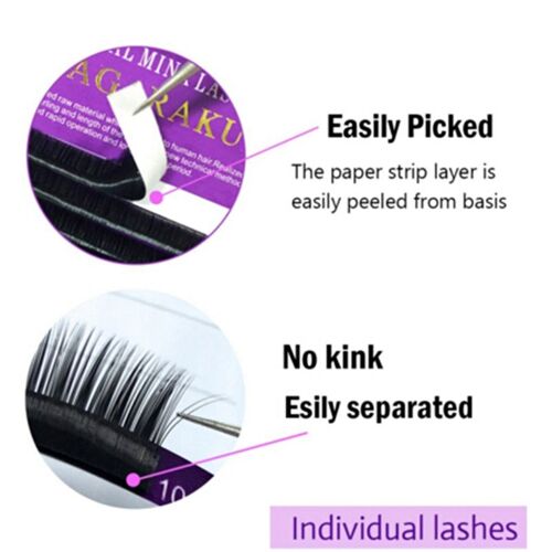 1 Boîte 6   14mm Faux Vison Cils Individuels Maquiagem Cilios Pour Professionnels Extension De Cils De Vison Doux Noir 