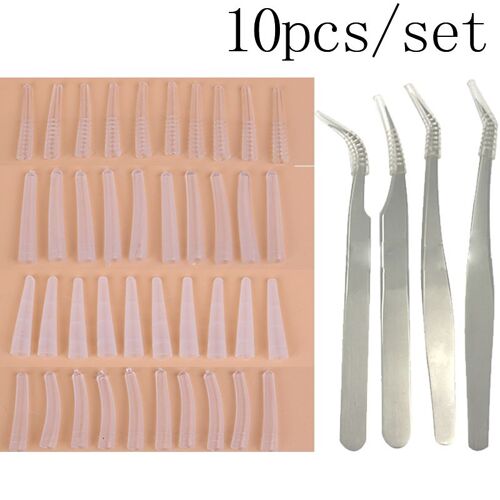 Xm 10 Pièces/Ensemble Housse De Protection En Plastique Greffage Cils Pince À Épiler Silicone Couvre Conseils Pince À Épiler Protéger Les Cas Cils Outils 