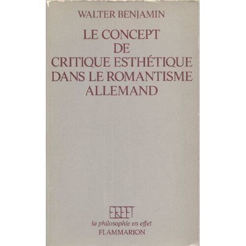 Le Concept De Critique Esthétique Dans Le Romantisme Allemand